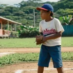 로드 카레스와 파나마 야구 - **A young Rod Carew playing baseball in Panama.** The image depicts a lean boy, approximately 10-12 ...